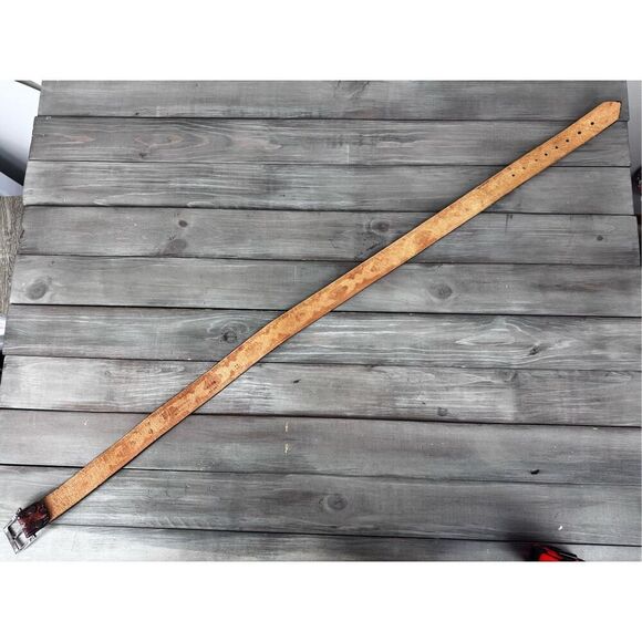 Cicada‎ Engraved Genuine Steerhide Tooled Leather Brown Belt. Made in USA… - Picture 7 of 12